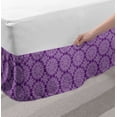 thumbnail image 2 of Purple Mandala Bed Skirt, Classic Style Victorian Swirled Floral Branches with Effects Design, Elastic Bedskirt Dust Ruffle Wrap Around for Bedding Decor, 4 Sizes, White Purple, by Ambesonne, 2 of 2