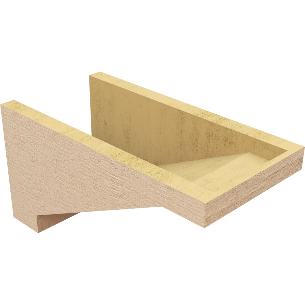 8"W x 16"D x 8"H Wide Burlington Rough Cedar Woodgrain TimberThane Corbel, Primed Tan
