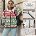 thumbnail image 6 of FOR U DESIGNS Tree Christmas Zip Up Hoodies for Women Trendy Hoodie Oversized Jacket Size S Hooded Zip Up Sweatshirt Women Long Sleeve Sportswear with Drawstring, 6 of 7