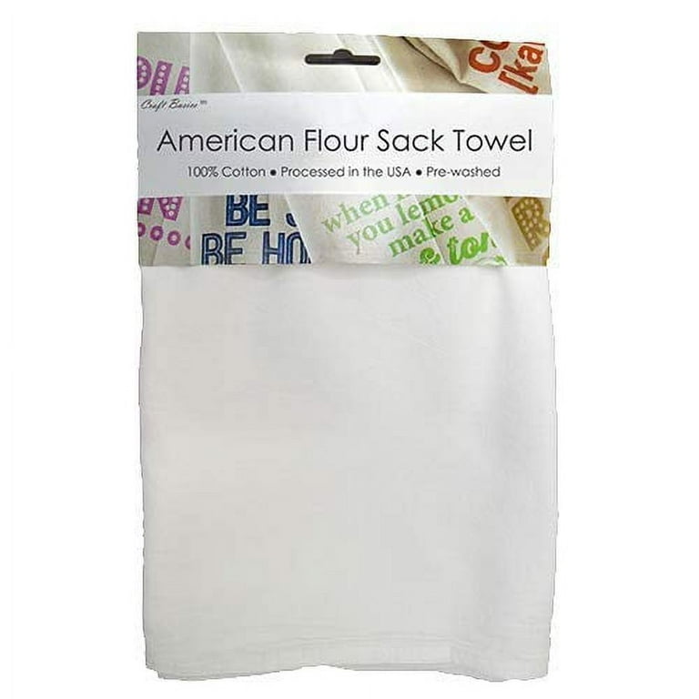 Craft Basics Cotton American Flour Sack Towel 2 Count White