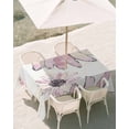 thumbnail image 3 of 60x120 Inch Outdoor Tablecloth with Umbrella Hole Zipper Rectangle Pink Spring Floral Rectangular Tablecloths Outside Waterproof Summer Flowers Botanical Vintage Patio Table Cover for Picnic Party, 3 of 8