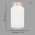 thumbnail image 4 of Frasco Hermetico Vidrio Contenedor Almacena Tapa Clip 2 L X3 blanco, 4 of 7