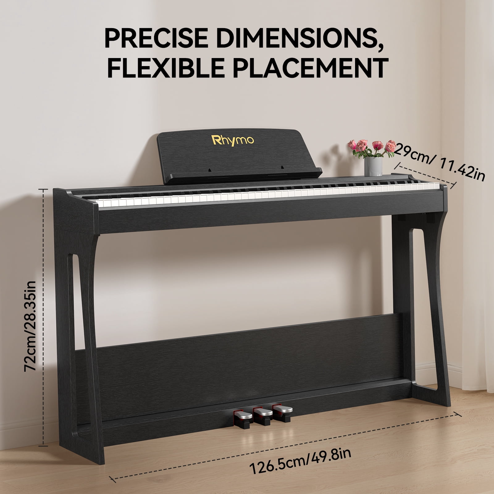 88 Keys Weighted Keyboard Piano, Full Size Hammer Action Digital Piano with Speakers, Electronic Piano Keyboard with Furniture Stand Suitable for Beginners