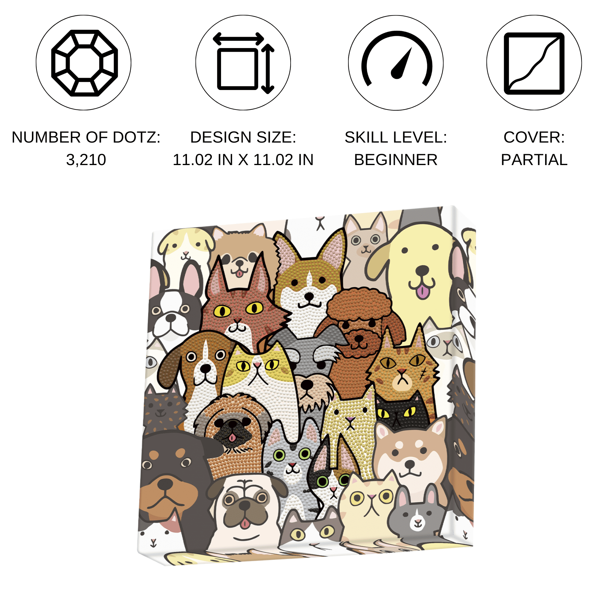 Diamond Dotz Dogs & DOTZ Diamond Painting Kits for Adults - Diamond Art Kits a Relaxing Creative Craft Kit with Dotz Gems 11x11
