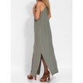 thumbnail image 4 of Women's Dress Summer Loose Flowy Sundress Spaghetti Strap Sleeveless Maxi Long Dresses Green S, 4 of 10