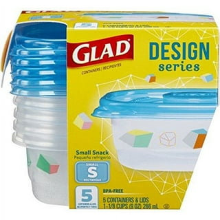 Clorox Professional 60796 Glad® GladWare® Plastic Containers with Lids,  24oz, Clear/Blue, 5/Pack