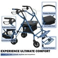 thumbnail image 3 of Yesurprise Rollator Walker for Seniors with Seat 3 in 1 Walker Wheelchair Combo Transport Wheelchair Medical Walker All Terrain for Adult with 6” Non-Slip Wheels, 3 of 8