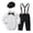 a-124White58, variant on Lapel Collar Long Sleeve Romper Bow Tie Adjustable Suspenders Solid Pants Flat Cap 4 Piece Gentleman Suit Sets Daily Regular Fit Outfits For Baby Boys Classic Outfit 12-18 Months