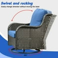 thumbnail image 5 of XIZZI Outdoor Patio Wicker Swivel Rocker Set,3-Piece Rocking Chair Bistro Set with Navy Blue Cushions and Coffee Table,Brown Wicker, 5 of 10