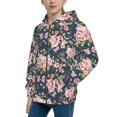 thumbnail image 2 of Sikiie Vintage Floral Zip Up Hoodie Teenage, hoodies for Teenage, Zipper Sweatshirt Jacket for Daily, Traveling-Small, 2 of 6