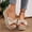 Beige, variant on Womens Platform Espadrilles Slip On Wedge Sandals Bow Tie Open Toe Slides Shoes Black 7.5(40)