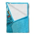 thumbnail image 2 of Welcome Soft Flannel Fleece Blanket, Stewardess Greeting Travel Airport and Flights Tourism Theme Pop Art Retro, Cozy Plush for Indoor and Outdoor Use, 50" x 70", Blue and Multicolor, by Ambesonne, 2 of 5