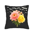 thumbnail image 4 of Set of 2 18x18in Throw Pillow Covers with Elegant Pink and Yellow Floral Design on Dark Background - Perfect for Couch Bed or Car, 4 of 8