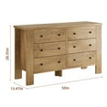 thumbnail image 4 of 6 Drawer Dresser for Bedroom Modern Wood Dresser with Metal Handle Large Storage Cabinet Clothing Closet Light Brown, 4 of 7