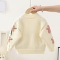 thumbnail image 6 of lnmuld Cute Sweaters Girls Winter Long Sleeve Embroidered Flower Knitting Sweater Warm Sweater Fall Clothes Size:18-24 Months, 6 of 8
