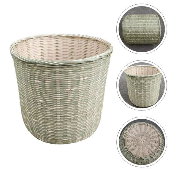 UPOUART Bamboo Woven Waste Basket Small Bedroom Kitchen Organizer