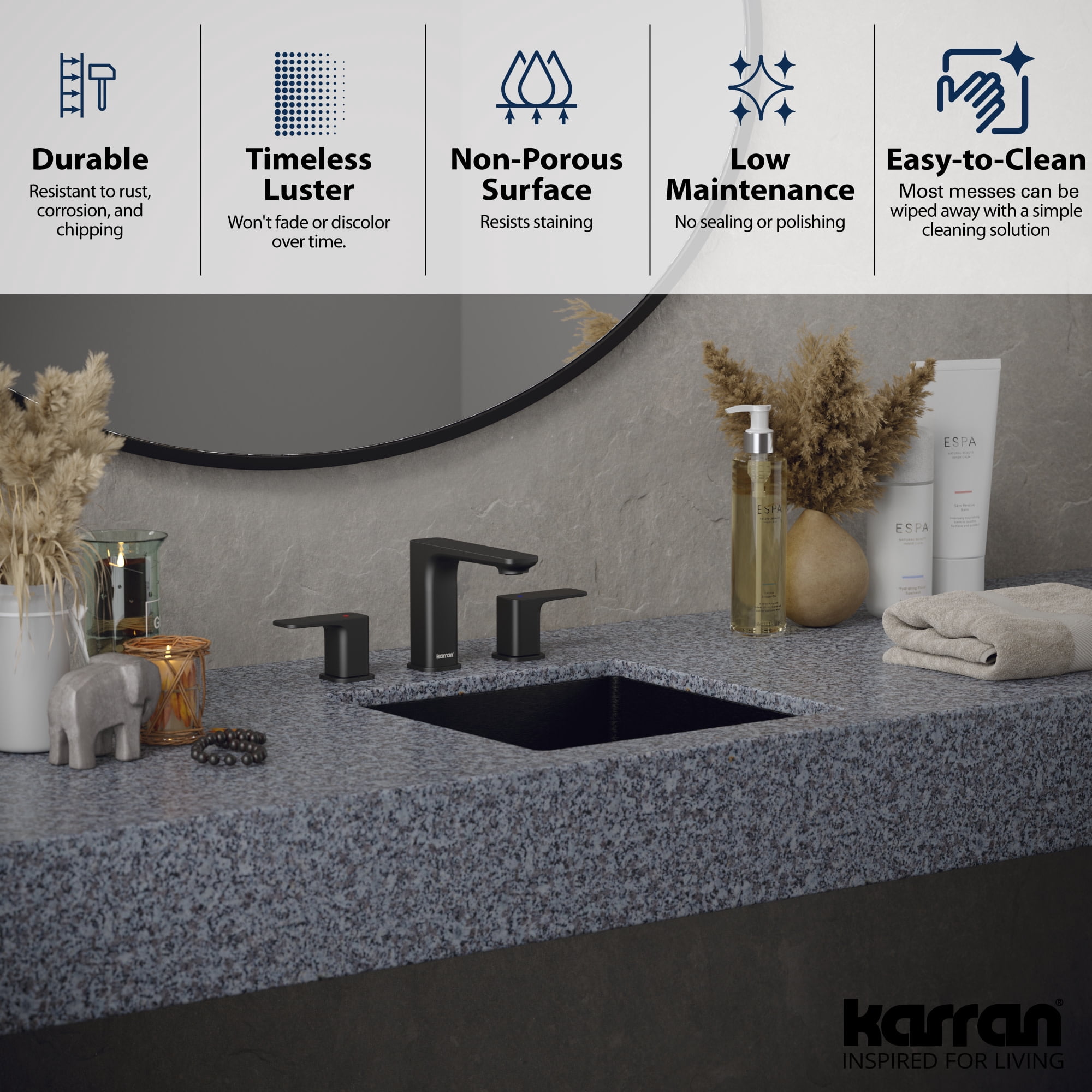 Karran Usa CCU500G Cinox 15-3/4" Square Stainless Steel Undermount Bathroom Sink - Gold