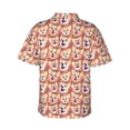thumbnail image 3 of Balery Corgi Head with Floal Print Men's Hawaiian Shirts Short Sleeve Beach Shirt Relaxed Fit Vacation Button Down Shirts-Large, 3 of 9