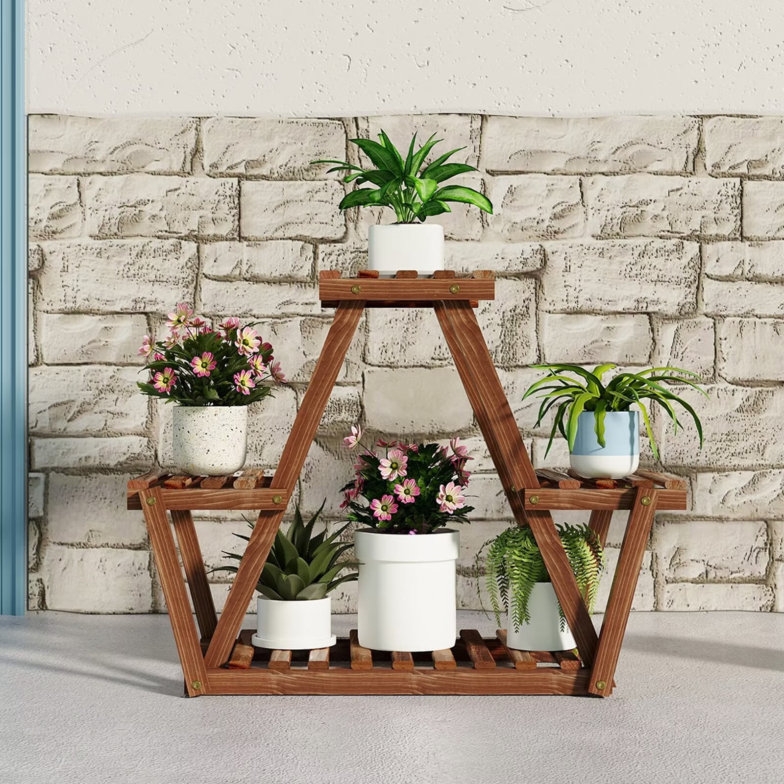 Stylish Plant Shelf with Tray, 64×40cm Stylish Plant Shelf with Tray, 64×40cm