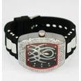 thumbnail image 3 of 50mm Montres Carlo Fashion Silicone Band Clubbing Hip Hop Luxury Men's Watch (Silver/Black), 3 of 4