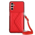 thumbnail image 3 of for Samsung Galaxy A13 5G Slim Case with Card Holders and Strap for Women, Samsung Galaxy A13 5G Phone Case Wallet PU Leather Kickstand RFID Blocking Flip Shockproof Wallet Case - Red, 3 of 11
