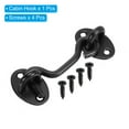 thumbnail image 3 of Unique Bargains 3 Inch Hook Eye Latch, Stainless Steel Privacy Hook and Eye Latch Gate Latch Lock, Black, 3 of 6