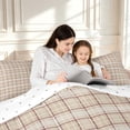 thumbnail image 4 of Manfei Classic Plaid Twin Comforter Sets,Vintage Check Bedding Set,Beige Brown,Reversible,2-Piece,1 Comforter and 1 Pillowcase,2-Piece,1 Comforter and 1 Pillowcase, 4 of 7