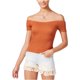thumbnail image 2 of American Rag Blusa de punto fruncido para mujer, naranja, pequeña American Rag  Tejer, 2 of 2