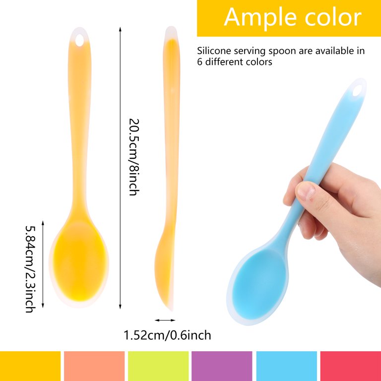 Yaoping 6 Pcs Silicone Mixing Spoon, Nonstick Stirring Spoons Heat