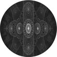 thumbnail image 1 of Ahgly Company Machine Washable Indoor Round Transitional Night Black Area Rugs, 7' Round, 1 of 7