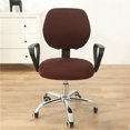 thumbnail image 1 of Chaise de Bureau d'Ordinateur Couvre Stretch Rotation Chaise Housses de Couverture Couleur: Café, 1 of 7