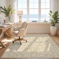 thumbnail image 3 of Design&I 3'x5' Washable Area Rug Yellow Farmhouse Traditional Motif Vintage Distressed Tan Beige Flowing Dynamic for Home Office, Hallway, Low Profile & Durable Daily Traffic Ready, 3 of 7