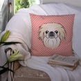 thumbnail image 3 of Dog Face Checkerboard Design Fabric Decorative Pillow, 3 of 4