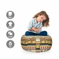 thumbnail image 2 of Egyptian Print Storage Toy Bag Chair, Colorful Abstract Borders Traditional Old Cairo Culture Indigenous Motifs, Stuffed Animal Organizer Washable Bag, Small Size, Multicolor, by Ambesonne, 2 of 3