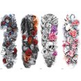 thumbnail image 1 of Kit de pegatinas de arte calavera flor cuerpo brazo tatuaje temporal para hombres mujeres (2) Ehuebsd Libre de BPA, 1 of 1