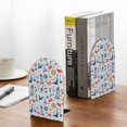 thumbnail image 5 of Naloa Watercolor Nautical 2 Pcs Bookend Large Capacity Office Book Ends for Home Office Library School Study Decoration, 5 of 8