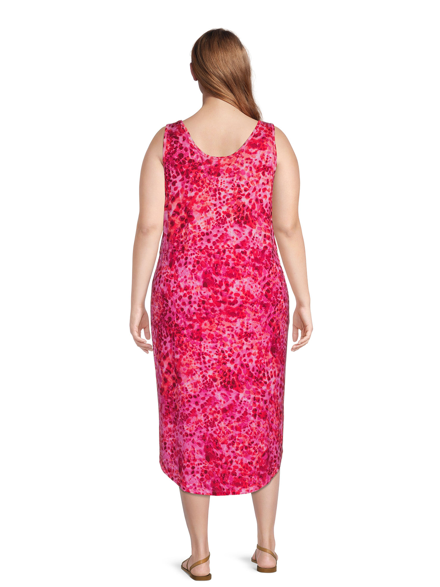Terra & Sky Women's Plus Size Drawstring Waist Tank Dress - image 3 of 5