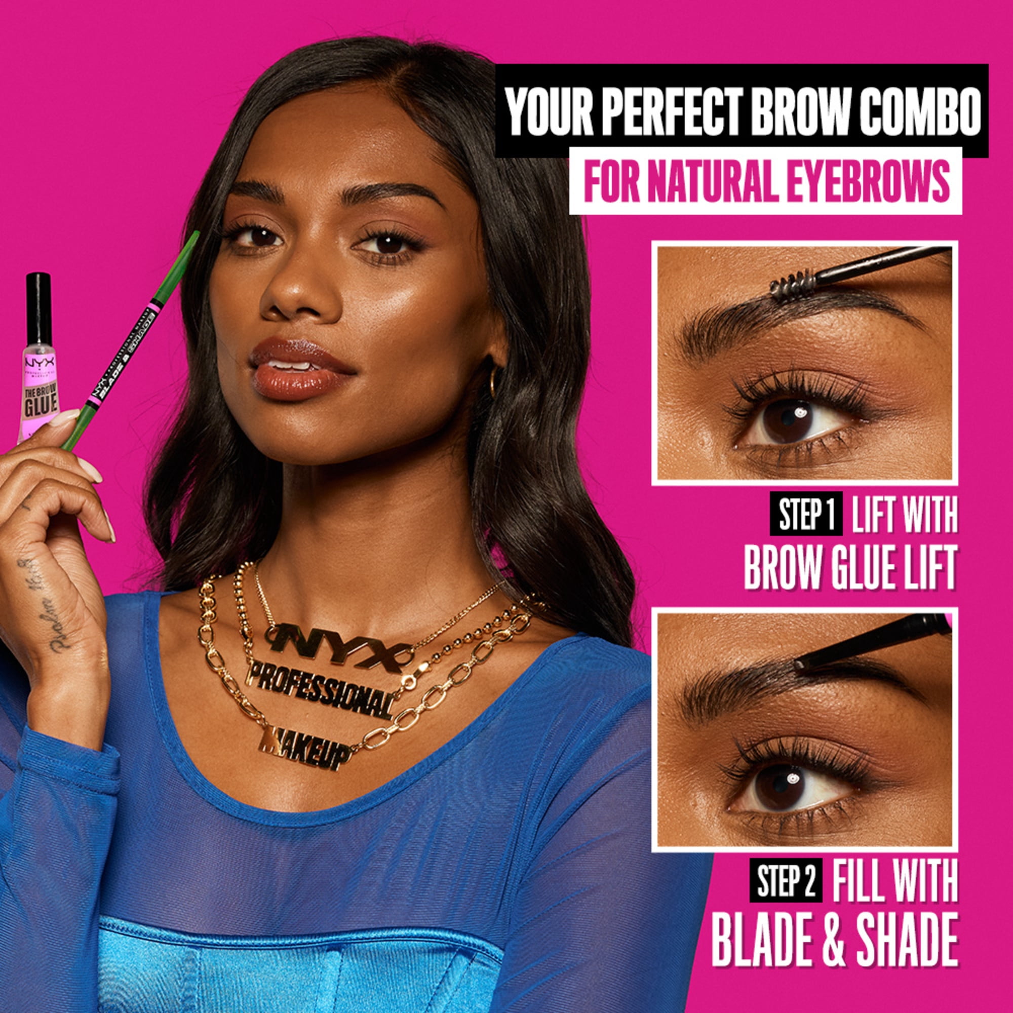 NYX Professional Makeup Blade & Shade, Dual Edged Brow Pencil