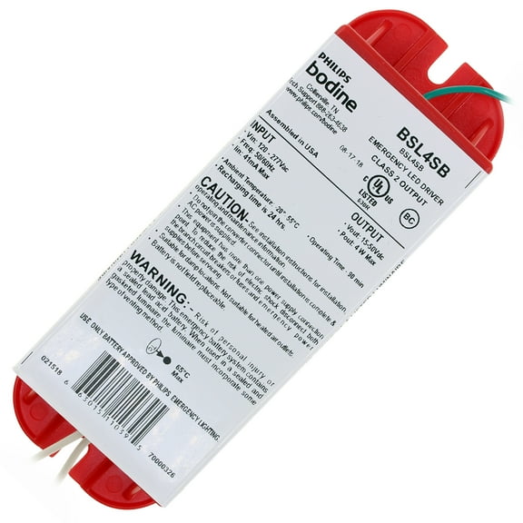 Bodine BSL4SB Emergency LED Driver, 4W @ 15-50Vdc, 120-277V Input