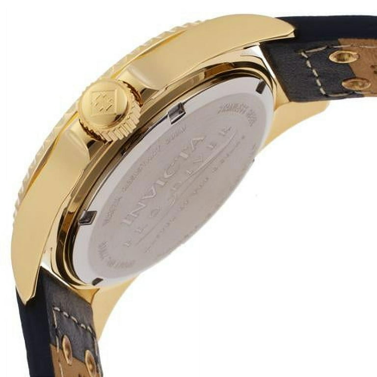 Men's 22076 Pro Diver Quartz Hand Gold SS Blue Dial Leather