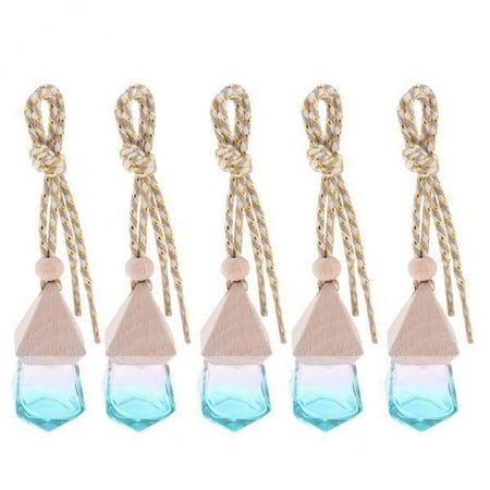 

2X 5 Pieces Car Perfume Pendant Hanging Perfume Bottle - 6ml - Light Blue