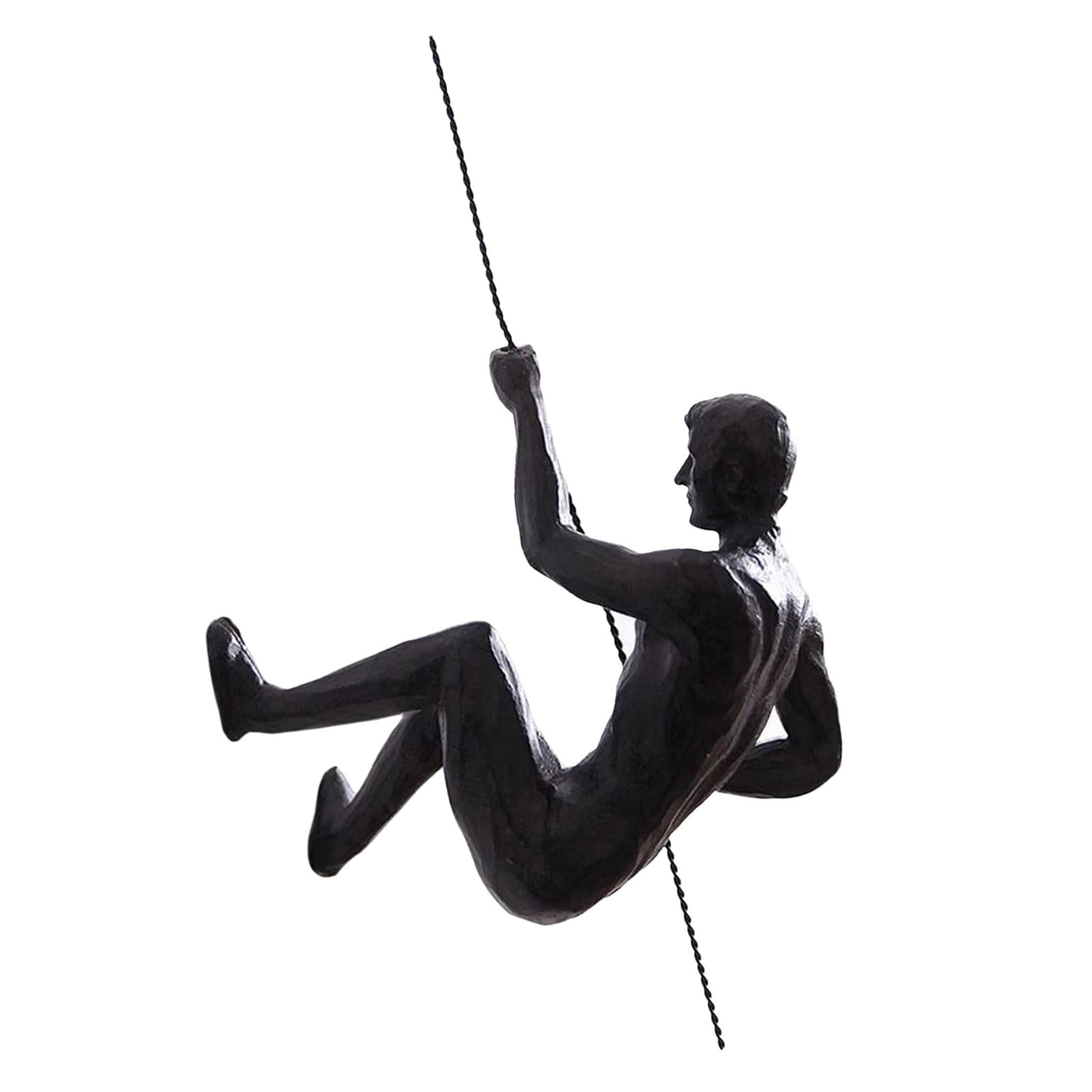 Handmade Diving and Climbing Man 3 Sculpture Bundle Black Iron Wall Art Deco 