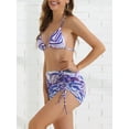 thumbnail image 2 of DARING DIVA Women's Halter Contrast Color Bikini Sets Small Purple, 2 of 5