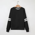 thumbnail image 4 of TOMVIGX Women Varsity Striped Sweatshirt Crew Neck Fall Oversized Sweatshirts Long Sleeve Y2k Sweat Shirt Casual Loose Fit Game Day Shirts, 4 of 5