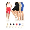 thumbnail image 6 of Women's Casual High Waist Stretch Basic Mid Thigh Active Biker Shorts Pants (Pack of 3), 6 of 6