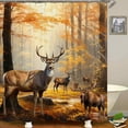 thumbnail image 3 of 4PCS Rustic Cabin Shower Curtain Sets with Rugs, Waterproof Fabric Shower Curtain, Woodland Animal Bear Deer Mallard Duck Bass Fish Wildlife Lake Hunting Lodge Country Farmhouse Bathroom Decor, 3 of 7