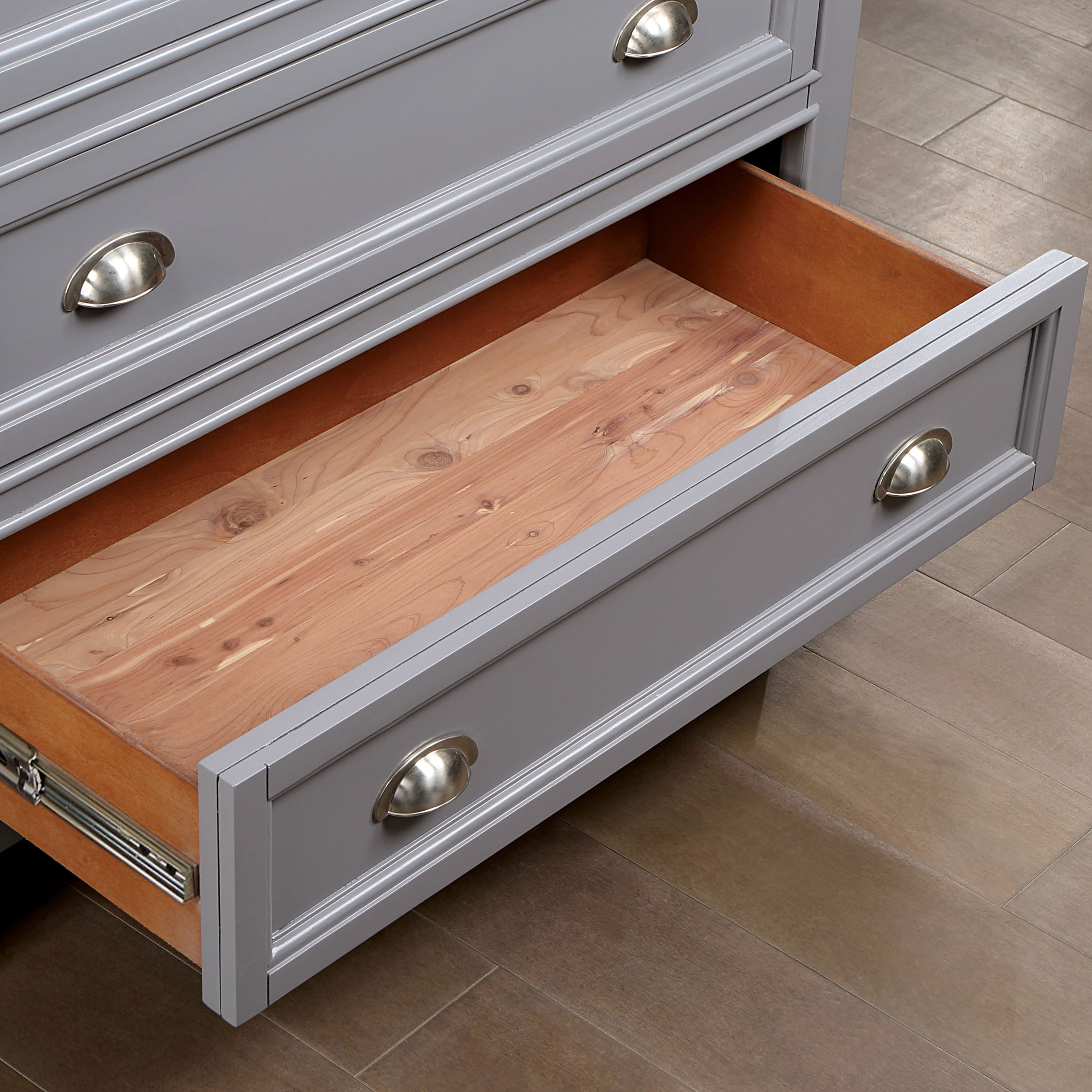 Furniture of America Senoma Kids Transitional 5-Drawer Vertical Dresser, Gray