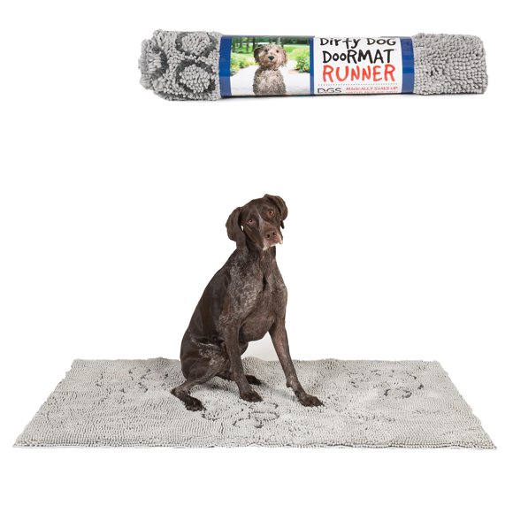 Felpudo Dog Gone Smart Dirty Dog, superabsorbente, color gris plateado