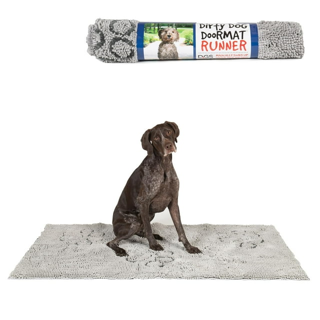 Felpudo Dog Gone Smart Dirty Dog, superabsorbente, color gris plateado