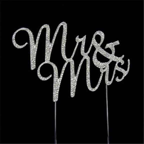 De Yi Enterprise Silver Wedding Cake Topper - Mr & Mrs